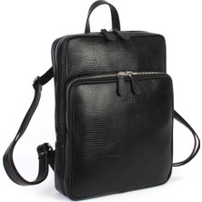 Aka Deri Siyah Sırt Çantası 905 10