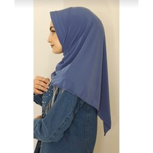 Ayselce Hobi Takmatik Hazır Eşarp Hijap Indigo