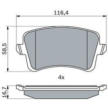 Bosch Arka Balata A4 08-15 A5 07-> Q5 09-> Eski NO=0986TB3123