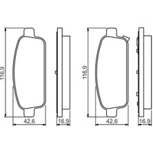 Bosch Arka Balata Astra J 09-> Mokka 12-> Zafira C 11- Cruze 08-> Aveo 13->(0986TB3105)