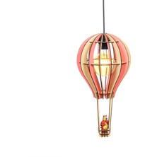 Hü Ma Tasarım ve Aksesuar Çocuk Genç Odası Için Doğal Ahşap Mdf 3D Puzzle Lazer Uçan Balon Avize - Biblo Ampul Dahil Değildir