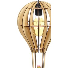 Hü Ma Tasarım ve Aksesuar Çocuk Genç Odası Için Doğal Ahşap Mdf 3D Puzzle Lazer Uçan Balon Avize - Biblo Ampul Dahil Değildir