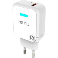 Hepu HP618L Qc3.0 18W Seyahat Şarj Aleti Usb-Lightning Kablo Set