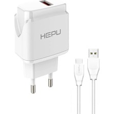 Hepu HP617T 2.1A Seyahat Şarj Aleti Usb-Type-C Kablo Set