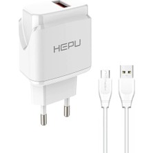 Hepu HP617M 2.1A Seyahat Şarj Aleti Usb-Micro USB Kablo Set