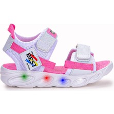 Kiko Kids Best Işıklı Kız/Erkek Çocuk Cırtlı Sandalet Ayakkabı