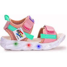Kiko Kids Best Işıklı Kız/Erkek Çocuk Cırtlı Sandalet Ayakkabı