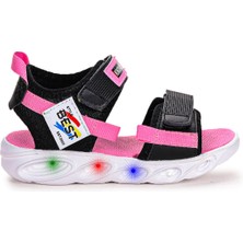 Kiko Kids Best Işıklı Kız/Erkek Çocuk Cırtlı Sandalet Ayakkabı
