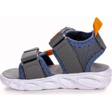 Kiko Kids 100 Işıklı Günlük Kız/erkek Çocuk Cırtlı Sandalet Ayakkabı Füme