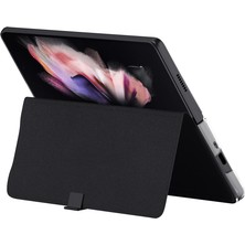 Zunhai Samsung Galaxy Z Fold3 5g Siyah Için Düz Deri Kılıf (Yurt Dışından)