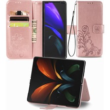 Zunhai Samsung Galaxy Z Fold3 Için Pu Deri Kılıf 5g Gül Altın (Yurt Dışından)