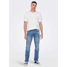 Only & Sons O Yaka Düz Beyaz Erkek T-Shirt 22025208_ONSMAX Lıfe Reg Ss Stıtch