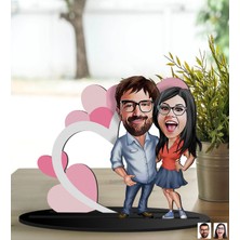 Bk Gift Kişiye Özel Sevgililer Karikatürlü 3D Ahşap Biblo, Sevgili Biblo, Ahşap Biblo, Sevgiliye Hediye, Sevgililer Günü Hediyesi-10