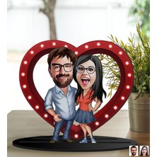 Bk Gift Kişiye Özel Sevgililer Karikatürlü 3D Ahşap Biblo, Sevgili Biblo, Ahşap Biblo, Sevgiliye Hediye, Sevgililer Günü Hediyesi-6