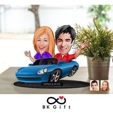 Bk Gift Kişiye Özel Sevgililer Karikatürlü Ahşap Biblo, Sevgililer Günü Hediyesi, Doğum Günü Hediyesi, Yıl Dönümü Hediyesi-52