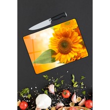 Glassium Home Decoration Ayçiçeği Cam Kesme Tablası