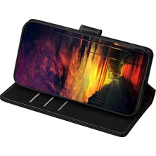 Cool-M Samsung Galaxy A04S Için 4g (164.7 x 76.7 x 9.1 Mm) Cowhide Doku Pu Deri Telefon Stand Cüzdan Kılıfı Rfıd Engelleme Manyetik Toka Iyi Korunmuş Kapak (Yurt Dışından)