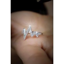 Encili Silver 925 Ayar Gümüş Zikzak Ritim Model Kadın Yüzük