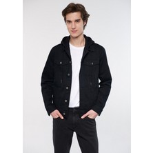 Mavi Erkek Brandon Comfort Siyah Jean Ceket 2XL Kapüşonlu Cep Özellikli 0167932233