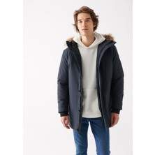 Mavi Erkek Kapüşonlu Gri Parka 010463-34332