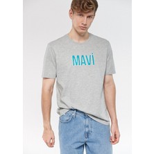 Mavi Erkek Mavi Logo Baskılı Gri Tişört 066842-80196