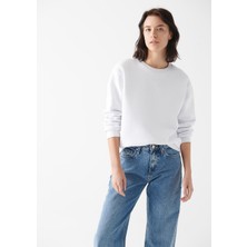 Mavi Kadın Bisiklet Yaka Beyaz Sweatshirt 8816126-620