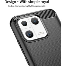 Microcase Xiaomi Mi 13 Global Brushed Carbon Fiber Silikon Kılıf - Siyah AL3332