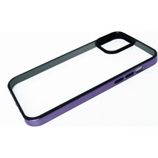 Emosse Apple iPhone 14 Pro Uyumlu Kamera Korumalı Yarı Şeffaf Kılıf Yan Kenar Renkli