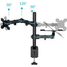 Ergoflex EF74 Steel Design 2-8 kg Çift Kol Asansörlü 13"-30" Monitör&10-17" Laptop Standı