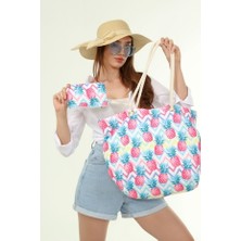 Icone Bag Icone Kadın Cüzdan Detaylı Baskılı Plaj Çantası