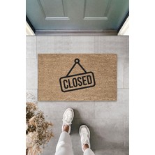 Dormot Home Modern Dijital Baskı - Kahverengi Closed Paspas - 70X45 cm Kapı Önü Paspası