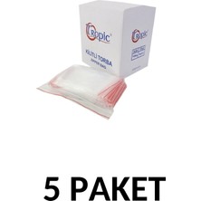 Tropic 5 Paket Kilitli Torba Şeffaf Poşet 9X11  Adet Kına Çerez Kuruyemiş Naylonu (1000LI)