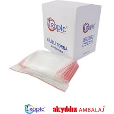 Tropic 10 Paket Kilitli Torba Şeffaf Poşet 10X12  Adet Kına Çerez Kuruyemiş Naylonu (1000LI)