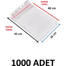 Yakutsan 1000 Adet Şeffaf Yapışkanlı Delikli Poşet - Opp Kendinden Yapışkanlı  Parlak Poşet Delikli 35X45 cm