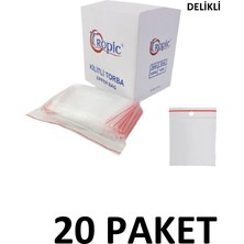 Yakutsan Tropic 20 Paket Askılı Delikli Kilitli Torba Kilitli Poşet 5x5 cm (2000 Li)