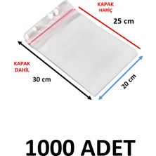 Yakutsan 1000 Adet Şeffaf Yapışkanlı Poşet - Opp Kendinden Yapışkanlı  Parlak Poşet  20X30 cm