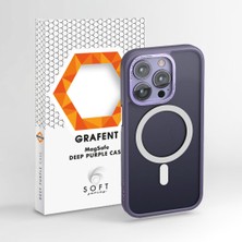 Grafent Soft Serisi Apple iPhone 14 Pro Derin Mor Magsafe Telefon Kılıfı Yüksek Kenarlıklı Lens Koruyucu