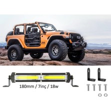 Hubstein 18W Cob Bar 180MM LED Off Road 12/24V Su Geçirmez Spot Tekne Çalışma Lambası Sisfarları