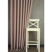Massarelli Fon Perde Keten Açık Vizon Pilesiz 60X260