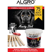 Algro Dana Yürekli Munchy Stick Çiğnemelik Yenilebilir 75 Adet / Kova Ambalaj