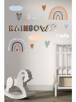 Lizpo Decor Rainbow-Be Happy Çocuk Odası Duvar Sticker Dekorasyon Seti Model 3