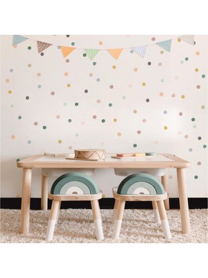 Lizpo Decor Duvar Çıkartmaları Puantiyeli Pastel Tonlama 4 cm 140 Adet