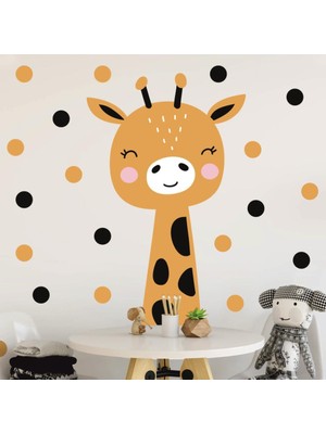 Lizpo Decor Bebek Zürafa , Bebek ve Çocuk Odası Dekoratif Duvar Sticker Çıkartması