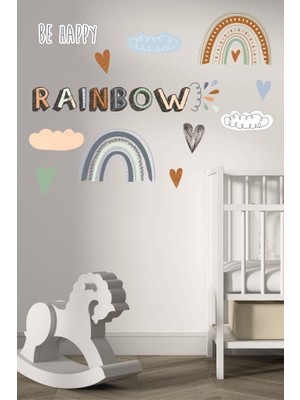 Lizpo Decor Rainbow-Be Happy Çocuk Odası Duvar Sticker Dekorasyon Seti Model 5