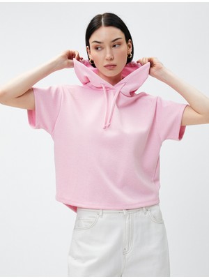 Koton Kısa Kollu Sweatshirt Kapüşonlu10