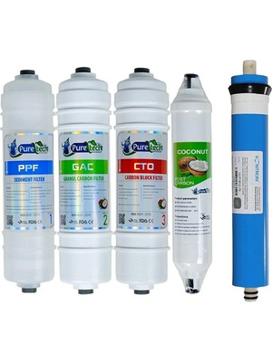 Puretech Hp Water Filtre Takımı 5'li Set ve Bağlantı Parçaları