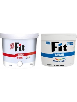 Marshall Fit Silikonlu Iç Cephe Boyası 3.5 kg + Marshall Fit Extra Tavan Boyası 3.5 kg