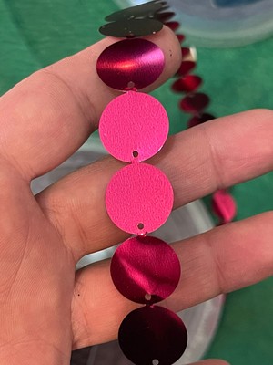 Gönülden Tasarım 1.5 cm En Fuşya Çanta Giyim Aksesuar Pul Payet (1 Metre)
