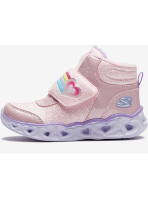 Skechers Heart Lights - Brilliant Rainbo Büyük Kız Çocuk Pembe Işıklı Bot 302669L Pklv