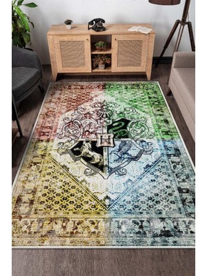 Homshtag Hogwarts Binaları Dokuma Tabanlı Yıkanabilir Kaymaz Harry Potter Film Halısı